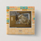 Vetkamergenote Vierkante Button 5,1 Cm (Voorkant)