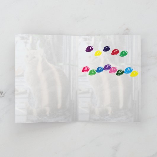 Vetkat Birthday Kaart (Binnen)