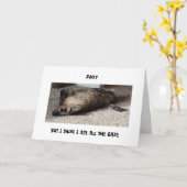 Vetkat heeft de verjaardagstaart opgegeten. kaart (Gele Bloem)