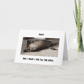 Vetkat heeft de verjaardagstaart opgegeten. kaart