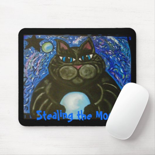 Vetkat Het stelen van de maan Muismat (Met muis)