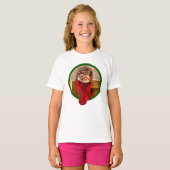 Vetkat met kerststaart t-shirt (Voorkant volledig)