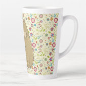 Vetkat op katoenvriendelijke kunstbloemen latte mok (Rechts)