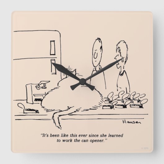 Vetkat Vierkante Klok (Voorkant)