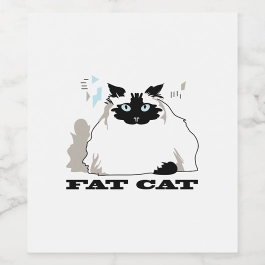 Vetkat Wijn Etiket (Enkel label)