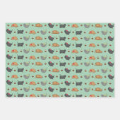 Vetkatten en kerstgebak inpakpapier vel (Voorkant 3)