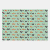 Vetkatten en kerstgebak inpakpapier vel (Voorkant)