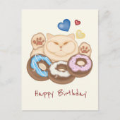 Vetkatten zoete tand Happy Birthday Briefkaart (Voorkant)
