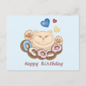Vetkatten zoete tand Happy Birthday Briefkaart (Voorkant)