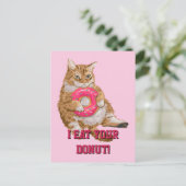 Vetkatteneet, donut, op maat gesneden briefkaart (Staand voorkant)