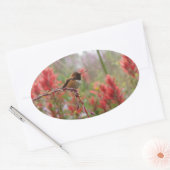 Vetkleine vogel ovale sticker (Envelop)