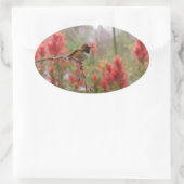 Vetkleine vogel ovale sticker (Tas)