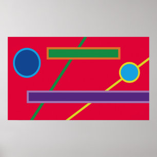 Vetkleurgeometrie Kunstafdrukken op archiefpapier Poster