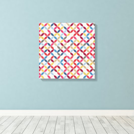 Vetkleurig cirkelvormig vormig canvas afdrukken (Insitu (Houten vloer))