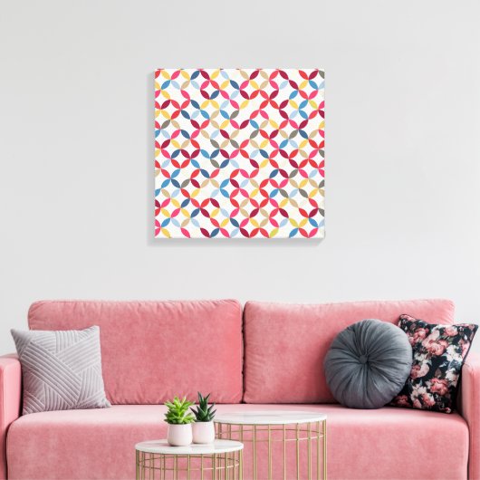 Vetkleurig cirkelvormig vormig canvas afdrukken (Insitu (Woonkamer))