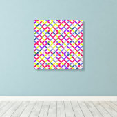 Vetkleurig cirkelvormig vormig canvas afdrukken (Insitu (Houten vloer))