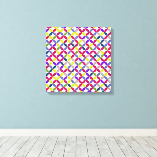 Vetkleurig cirkelvormig vormig canvas afdrukken (Insitu (Houten vloer))