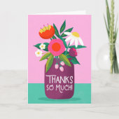 Vetkleurige bloemen bedankkaart (Voorkant)