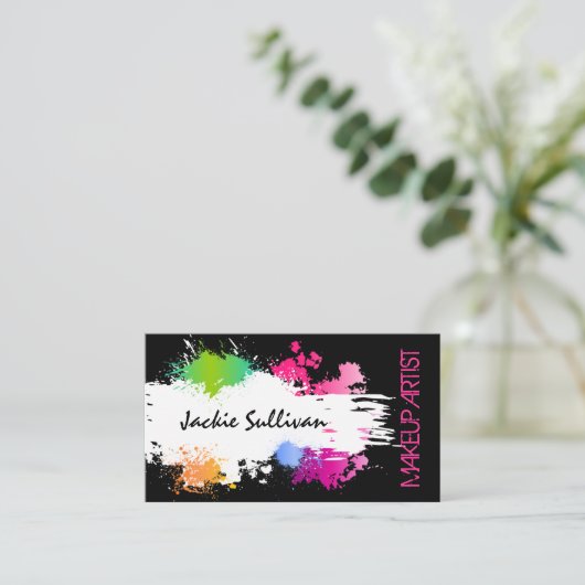 Vetkleurige plash Makeup artiest Visitekaartje (Staand voorkant)