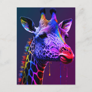 Vetkleurige regenboogGiraffe Schuddierentuin Briefkaart