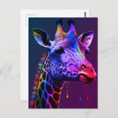 Vetkleurige regenboogGiraffe Schuddierentuin Briefkaart (Voorkant / Achterkant)