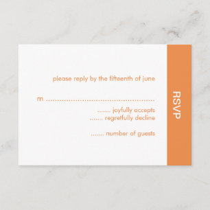 Vetkleurige RSVP-kaart - Oranje RSVP Kaartje
