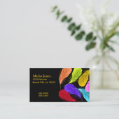 Vetkleurige vette vaten op zwart visitekaartje (Staand voorkant)