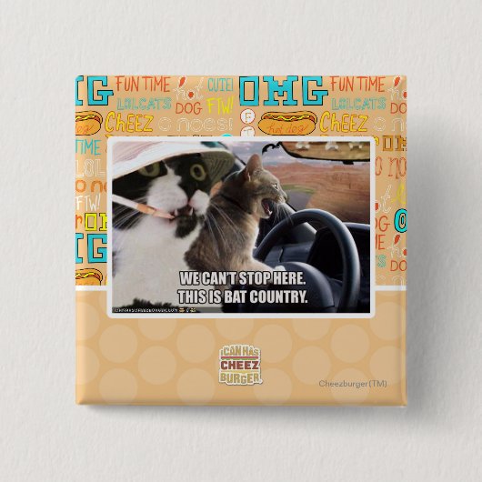 Vetland Vierkante Button 5,1 Cm (Voorkant)