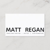 Vetminimalistisch modern professioneel visitekaartje (Voorkant)