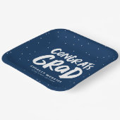 Vetmoderne garnalen afstudeerder blauw afstuderen papieren bordje (Gebogen)