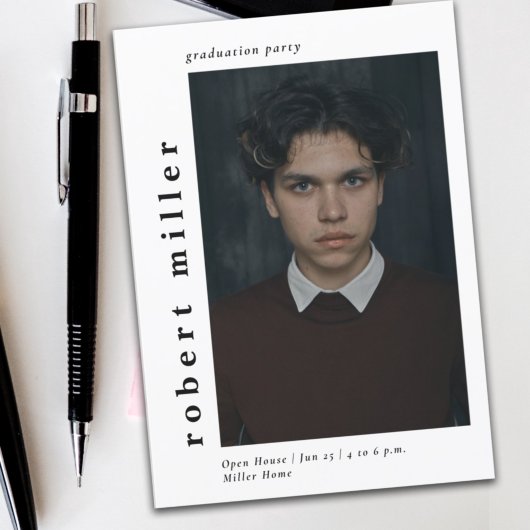 Vetnaam Classy Photo Afstuderen Invitation Kaart