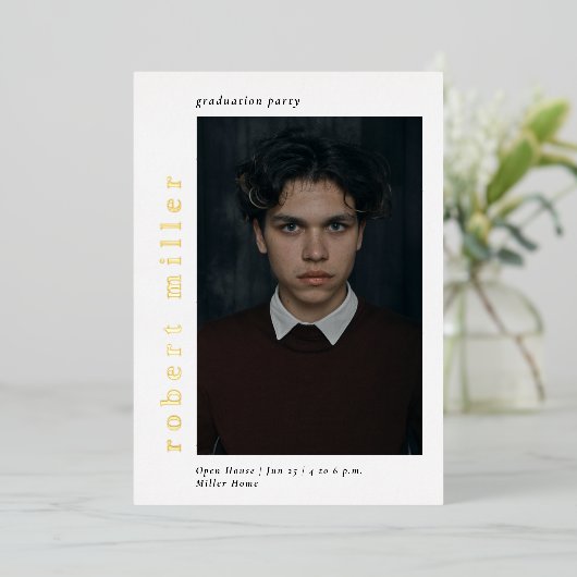 Vetnaam Modern Luxe Afstuderen Folie Uitnodiging (Staand Voorkant)