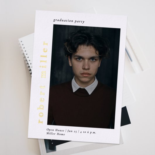 Vetnaam Modern Luxe Afstuderen Folie Uitnodiging