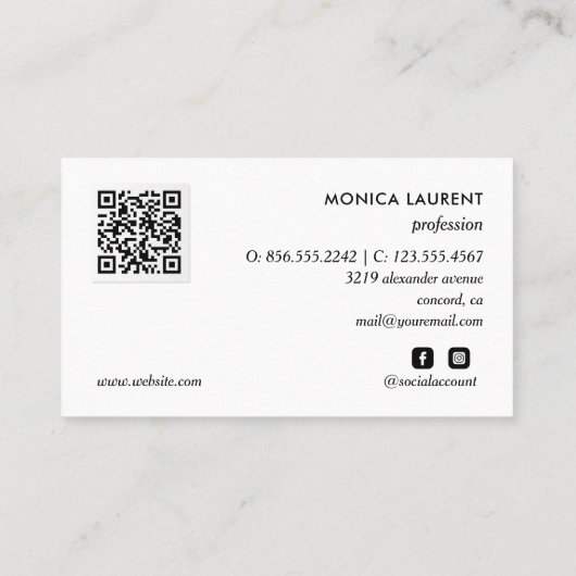 VETNAAM QR CODE LOGO SOCIALE ICONEN ROOD VISITEKAARTJE (Achterkant)