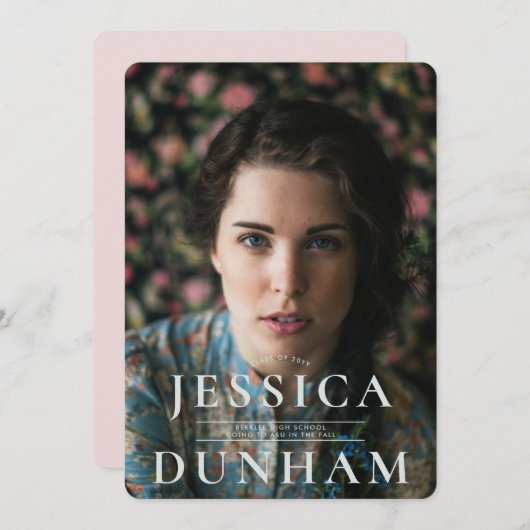 Vetnaam Serif Afstuderen Uitnodiging (Voorkant / Achterkant)