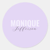 Vetnaamscript Modern Lila lavendermonogram Ronde Sticker (Voorkant)