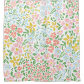 Vetor naadloos kleurig floranje patroon op wit douchegordijn (Voorkant)