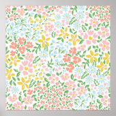 Vetor naadloos kleurig floranje patroon op wit poster (Voorkant)