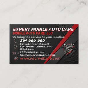 Vetore Rood Zwart Performance Auto Reparatie Eigen Visitekaartje