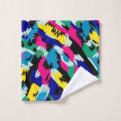 Vetoude Abstracte kunst in primaire kleuren Bad Handdoek (Wasdoekje)