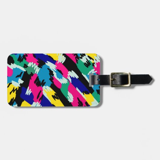 Vetoude Abstracte kunst in primaire kleuren Bagagelabel (Voorkant horizontaal)