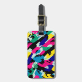 Vetoude Abstracte kunst in primaire kleuren Bagagelabel (Voorkant verticaal)