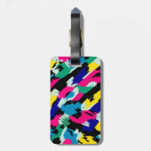 Vetoude Abstracte kunst in primaire kleuren Bagagelabel (Achterkant verticaal)