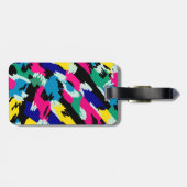 Vetoude Abstracte kunst in primaire kleuren Bagagelabel (Achterkant horizontaal)