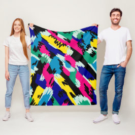 Vetoude Abstracte kunst in primaire kleuren Fleece Deken