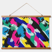 Vetoude Abstracte kunst in primaire kleuren Hangend Wandkleed (Voorkant)
