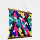 Vetoude Abstracte kunst in primaire kleuren Hangend Wandkleed (Gebogen)