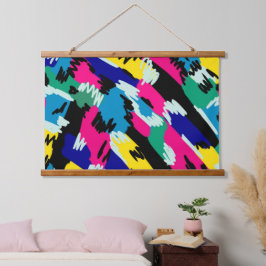 Vetoude Abstracte kunst in primaire kleuren Hangend Wandkleed