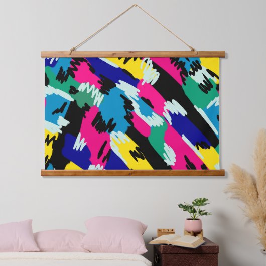 Vetoude Abstracte kunst in primaire kleuren Hangend Wandkleed (Slaapkamer)