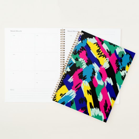 Vetoude Abstracte kunst in primaire kleuren Planner (Display)